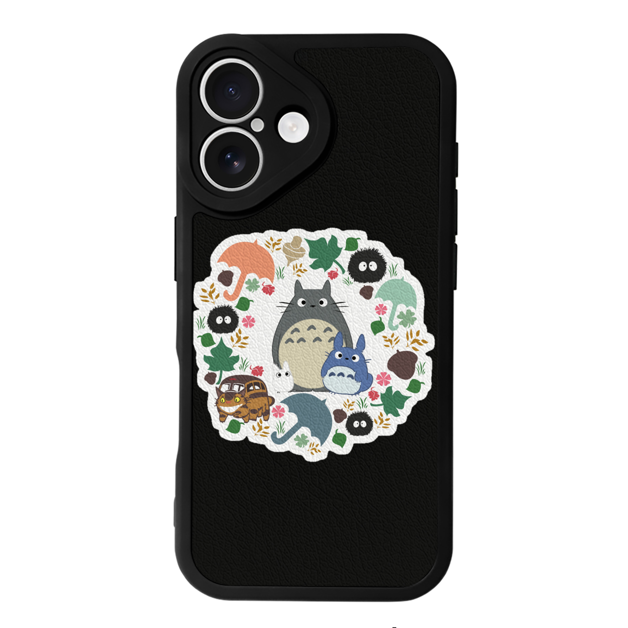 （画像用） となりのトトロ 草壁メイ 草壁サツキ My Neighbor Totoro Satsuki Kusakabe Mei Kusakabe 【iPhone 16シリーズ対応】シリコンスマホケース（レザー調） 材質：シリコン